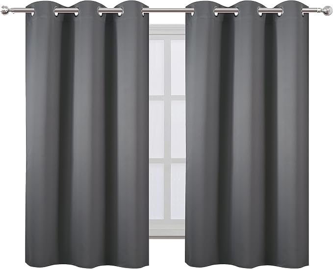 LEMOMO Frost Grey Blackout Curtains, 42 x 54 Inch Length, Grommet Bedroom & - Image 2