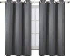 LEMOMO Grey Blackout Curtains 34 x 54 Inch Length/Set of 2 Curtain - Image 2