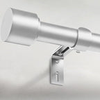 GEEBOBO Silver Curtain Rods for Windows 72 to 144 Inch, 1 Inch Adjustable Heavy by GEEBOBO