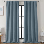 Simplebrand Ava Stone Blue Blackout Curtains by Simplebrand