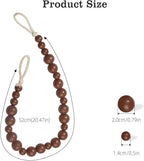 Hion 4 Pcs Boho Curtain Tiebacks, Wood Beads Curtain Holdbacks, Outdoor - Image 2