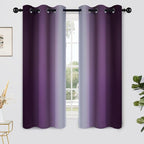 Yakamok Light Blocking Ombre Curtains, Room Darkening Grommet Window Drapes by Yakamok