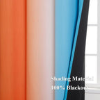Thermal Insulated Blue and Orange Curtains - Image 5
