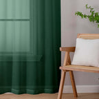 Sheer Hunter Green Curtains for Bedroom Living Room 63 Inch Length 2 Panels - Image 9