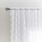 YJ YANJUN Vintage Lace Curtains 102 Inches Long-Victorian Floral Pattern Boho - Image 3