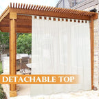 RYB HOME Detachable Sticky Tab Top Outdoor Curtain Sheer - Image 2