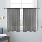 SpaceDresser Basic Rod Pocket Sheer Voile Window Curtain Panels Grey 1 Pair 2 by SpaceDresser