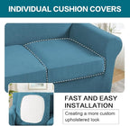 Turquoize 4 Piece Sofa Covers for 3 Cushion Couch Sofa Slipcover Soft Couch - Image 5