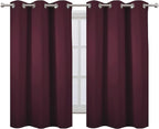 LEMOMO Burgundy Blackout Curtains 38 x 54 Inch Length/Set of 2 Curtain - Image 2