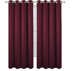 LEMOMO Blackout Curtains 52 x 90 Inch Long Burgundy Red Curtains Set of 2 - Image 2