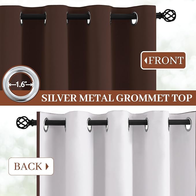 Yakamok Room Darkening 100% Blackout Curtains Grommet Window Treatments - Image 3