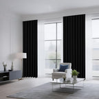 CUCRAF Black Blackout Curtains 96 inch Length 2 Panels Set, Rod Pocket Room - Image 8