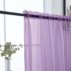 SpaceDresser Sheer Voile Window Treatment Rod Pocket Curtain Panels - Image 6
