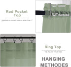 OWENIE Sheer Curtains 84 Inches Long 2 Panels Set, Sage Green Sheer Curtain - Image 3