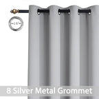 Yakamok Light Gray Blackout Curtain Panels 96 inches - Image 2