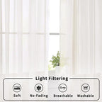 Aiyufeng Ivory Curtains 108 inches Extra Long 2 Panels Set, Rod Pocket Elegant - Image 8