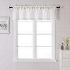 Chyhomenyc Blend Linen Valance for Windows, Light Filtering Blend Linen Solid by Chyhomenyc