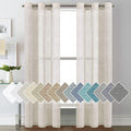 H.VERSAILTEX Linen Curtains Nickel Grommet Natural Linen Semi-Sheer Curtains 2 by HVERSAILTEX