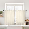 Cream Sheer Curtains Tier 30 Inches Length 2 Panels Set, Light Filtering by Home