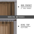 Tollpiz Short Sheer Curtains Linen Textured Living Room Curtain Sheers Light - Image 5