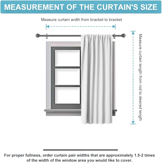 RYB HOME Short Window Curtains for Kitchen, Room Darkening Rod Pocket Drapes - Image 6