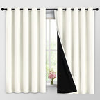 Yakamok 100% Cream Blackout Curtains by Yakamok