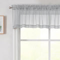Light Grey Valances for Windows, Light Grey Sheer Curtains 14 Inch Length 2 by WelvetBLK