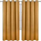 LEMOMO Mustard Yellow Thermal Blackout Curtains/52 x 72 Inch/Set of 2 Panels - Image 2
