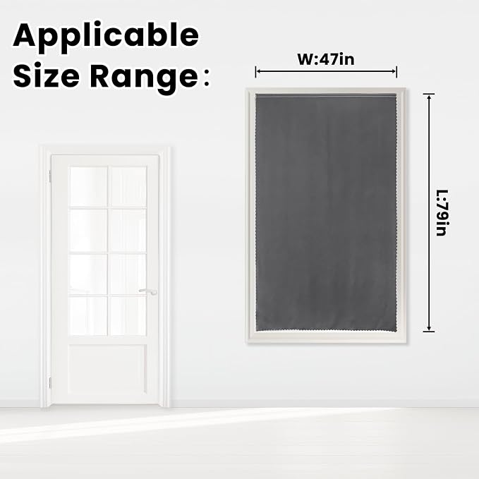Magic Tape Stick On Curtains Window Shades Pull Down Blackout Window Cover - Image 7
