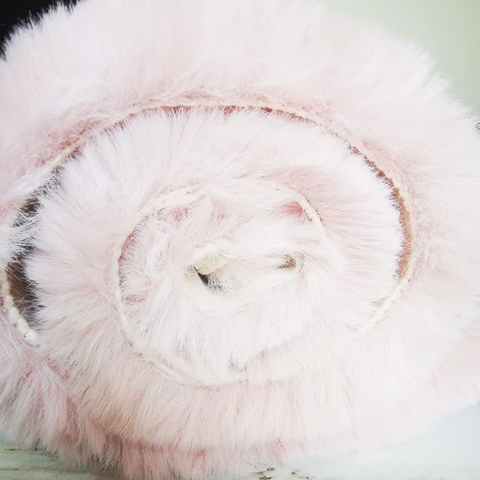 Ghouse Faux Rabbit Fur Round Rug 6ft Pink Round Rugs - Image 6