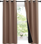 NICETOWN Cappucciono Kitchen Full Blackout Short Curtain Panels, Super Thick - Image 2