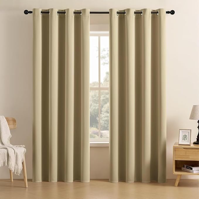 Joydeco Blackout Curtains for Bedroom 108 inch Long 2 Panels, Thermal Insulated by JOYDECO