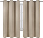 LEMOMO Khaki Thermal Blackout Curtains/38 x 63 Inch/Set of 2 Panels Room - Image 2