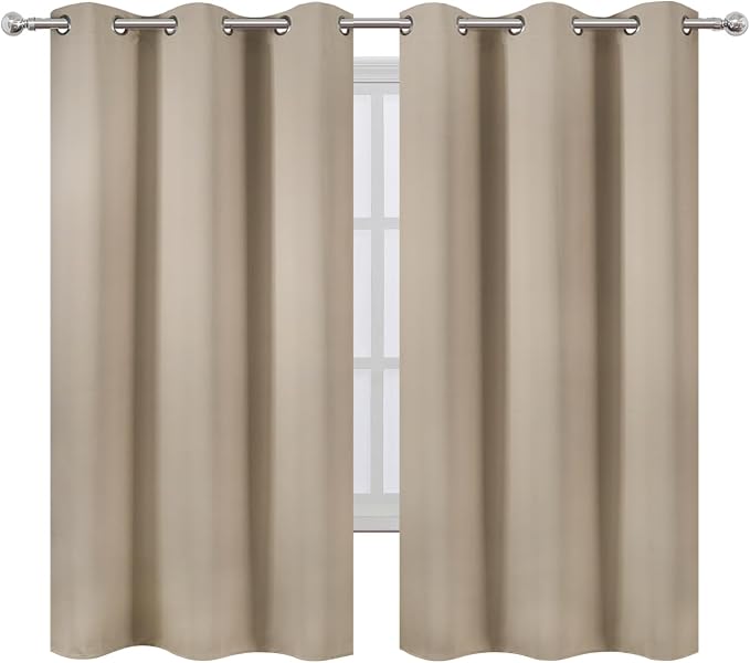 LEMOMO Khaki Thermal Blackout Curtains/38 x 63 Inch/Set of 2 Panels Room - Image 2