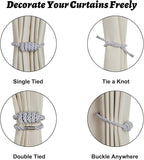 BEL AVENIR Magnetic Curtain Tiebacks, Decorative Drapery Holdbacks Modern Woven - Image 3