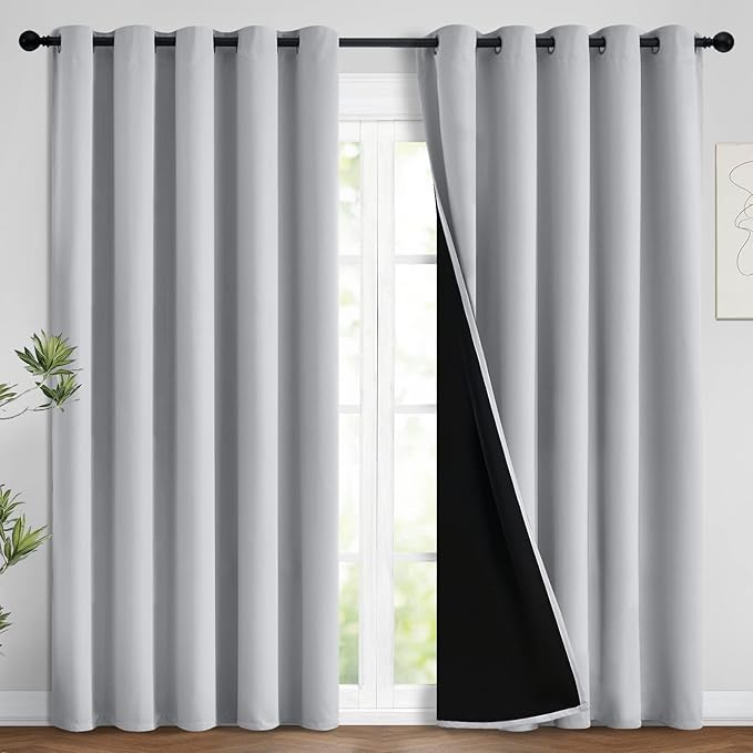 Yakamok 100% Blackout Lined Panels, Room Darkening Thermal Insulated Blackout by Yakamok