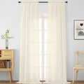 Cream Sheer Curtains for Windows 108 inches Long 2 Panels Set, Soft Lightweight by Home
