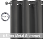 Yakamok Thermal Insulated Solid Grommet Light Blocking Blackout Curtains - Image 2