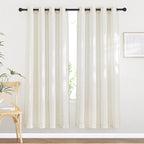 NICETOWN Semi Sheer Curtains 72 inches Long Linen Blend, Grommet Window by NICETOWN