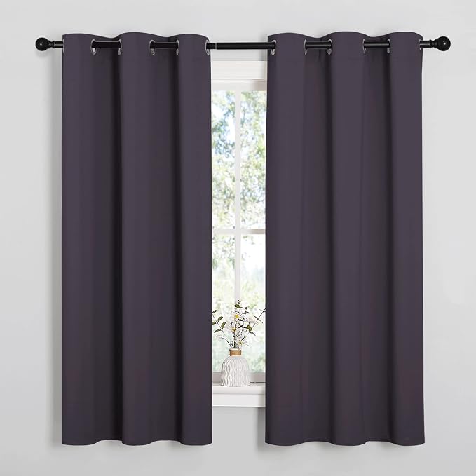 NICETOWN Greyish Purple Blackout Curtains 48 inches Length by NICETOWN