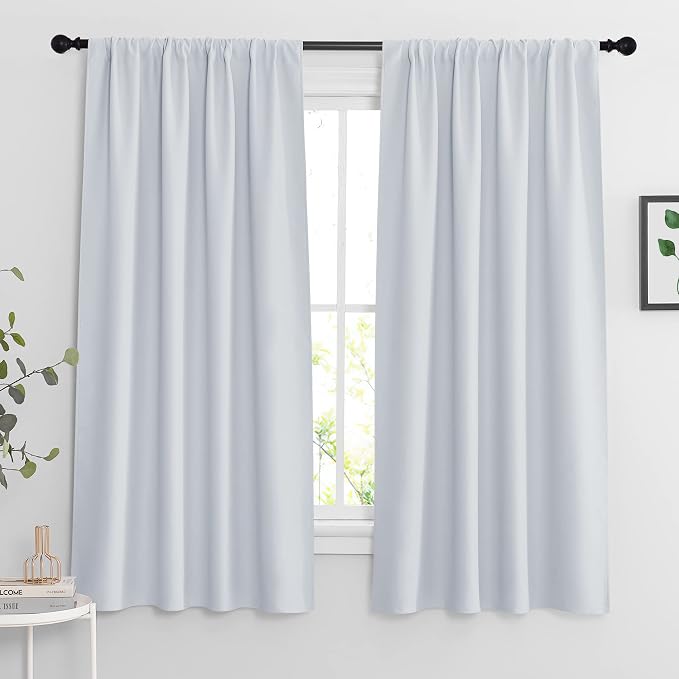 RYB HOME Curtains for Bedroom Living Room 63 inches Long, Thermal Insulated by RYBHOME