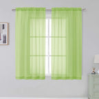 Simplebrand Lime Sheer Curtains 96 Inches Long, Light Filtering Rod Pocket by Simplebrand