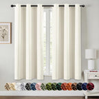 MIULEE Cream Blackout Curtains for Bedroom Living Room 63 Inches Long 2 Panels by MIULEE