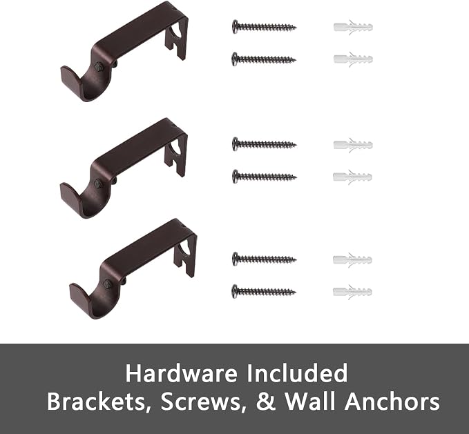GXOACKJ Curtain Rods for windows 28-78 inch, 5/8 inch Decorative Brown Splicing - Image 7
