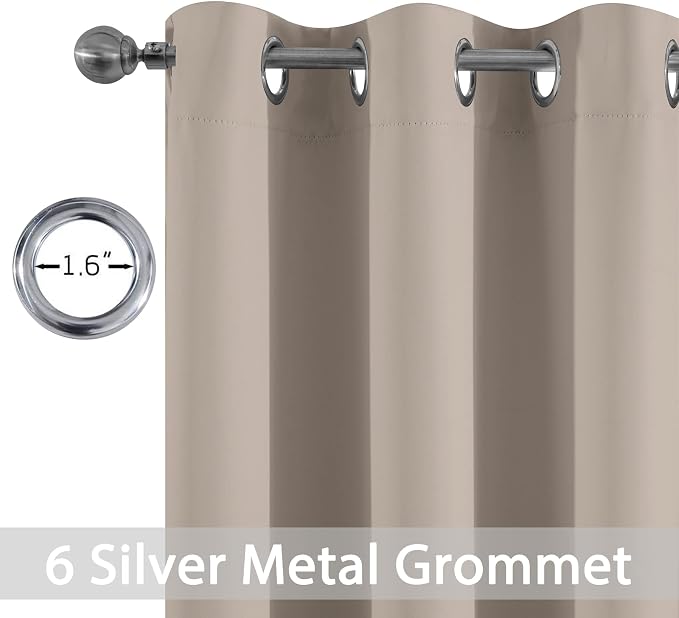 Yakamok Room Darkening Blackout Curtains Thermal Insulated Grommet Curtain - Image 2