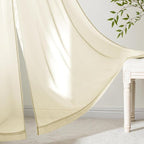 MIULEE Light Cream Sheer Curtains 72 Inches Long, 4 Panels Set, Light Filtering - Image 6