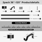VOIIY 2 Pack Black Curtain Rods - Image 8