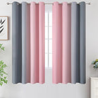 Estelar Textiler Ombre Gray and Pink Blackout Curtains 63 Inch Length 2 Panels - Image 2