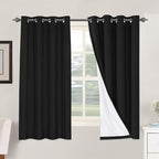 H.VERSAILTEX Linen Blackout Curtains 63 Inches Long 100% Blackout Thermal by HVERSAILTEX