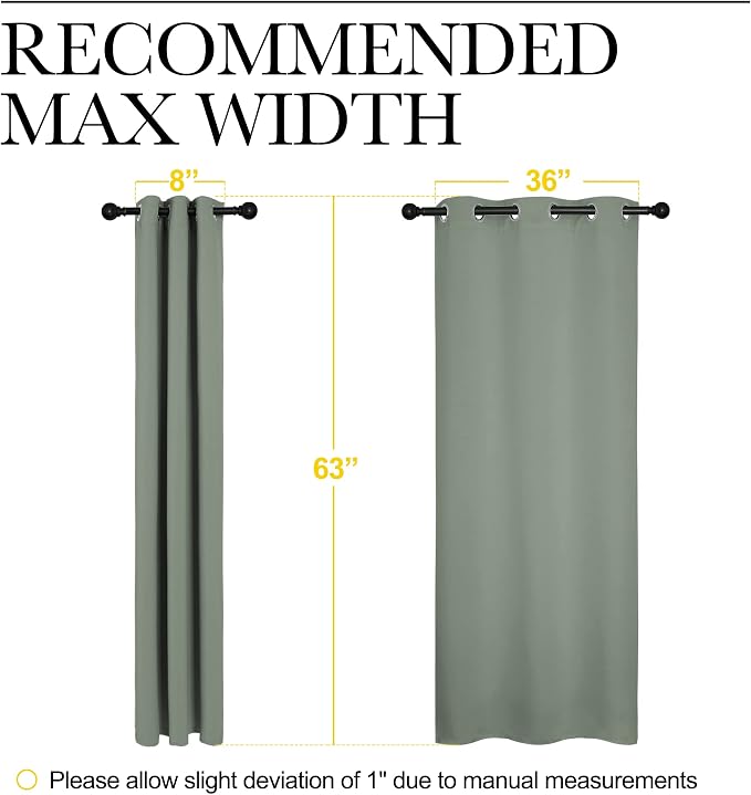 NICETOWN Greyish Green Nursery Essential Thermal Insulated Solid Grommet Top - Image 7